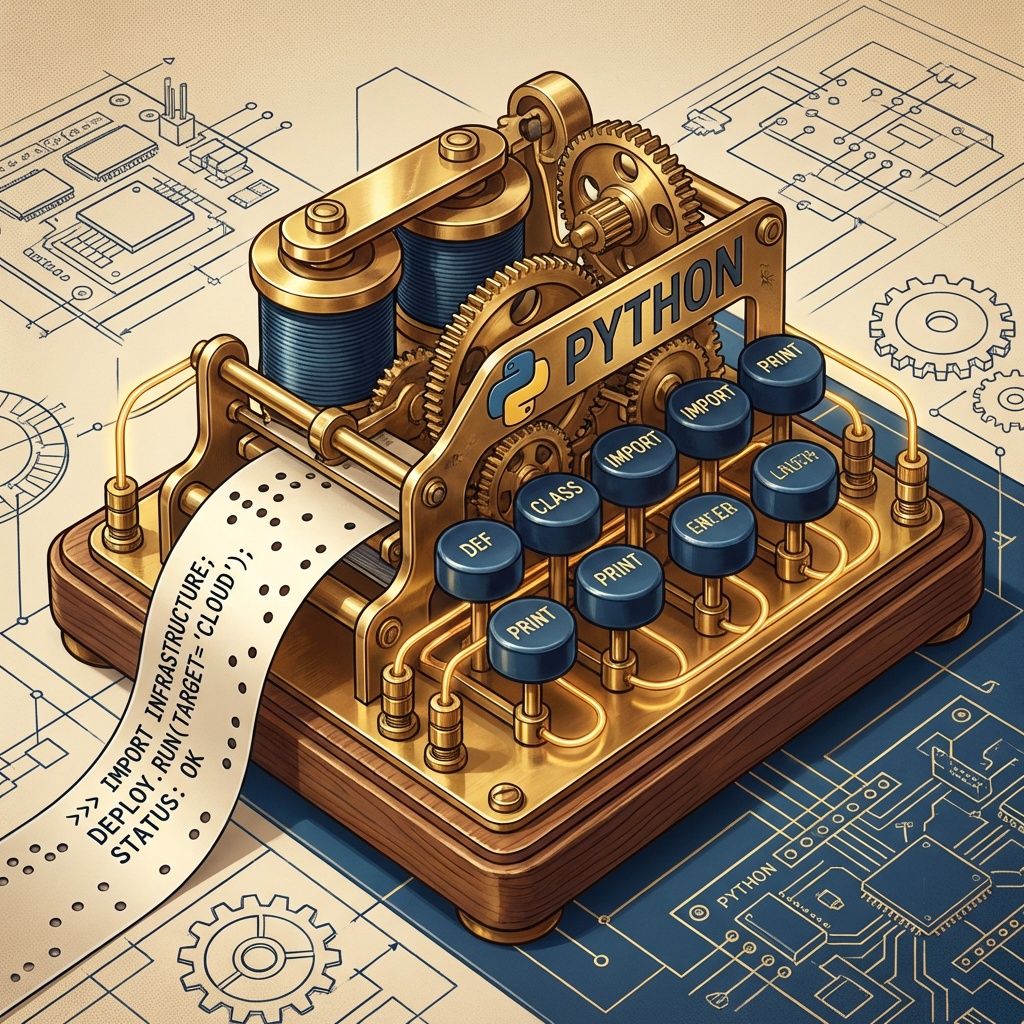 Intertwined Python serpent shapes forming an automation pipeline diagram
