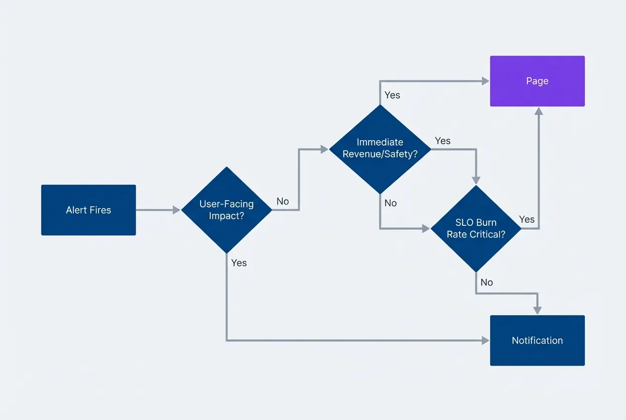 Alert severity decision tree