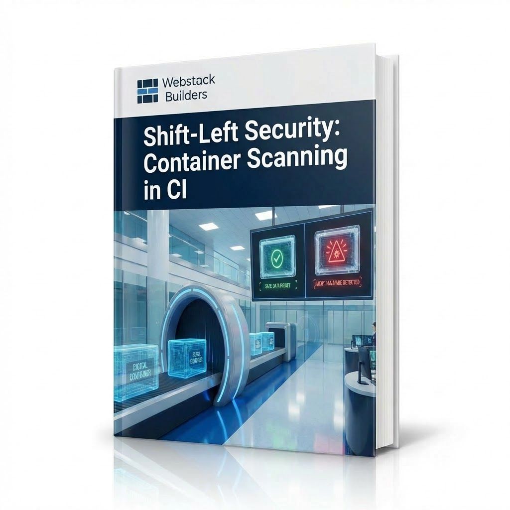 Container security checkpoint with scanner showing X-ray views, green checkmarks for safe containers and red warnings for detected vulnerabilities