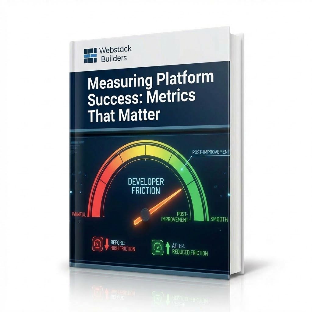 Developer friction gauge showing needle moving from red painful zone to green smooth zone after platform improvements