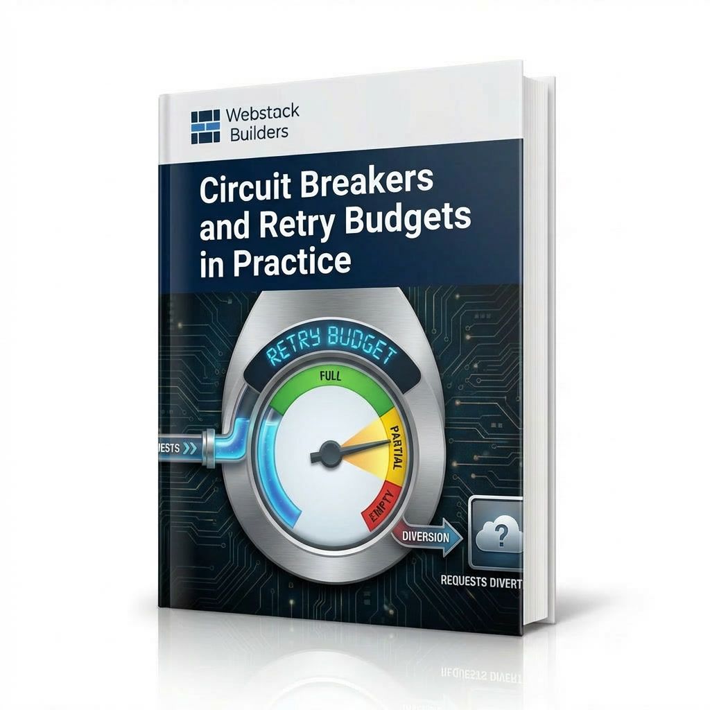 Retry budget gauge showing partial depletion with replenishment pipe from successful requests feeding back into the meter