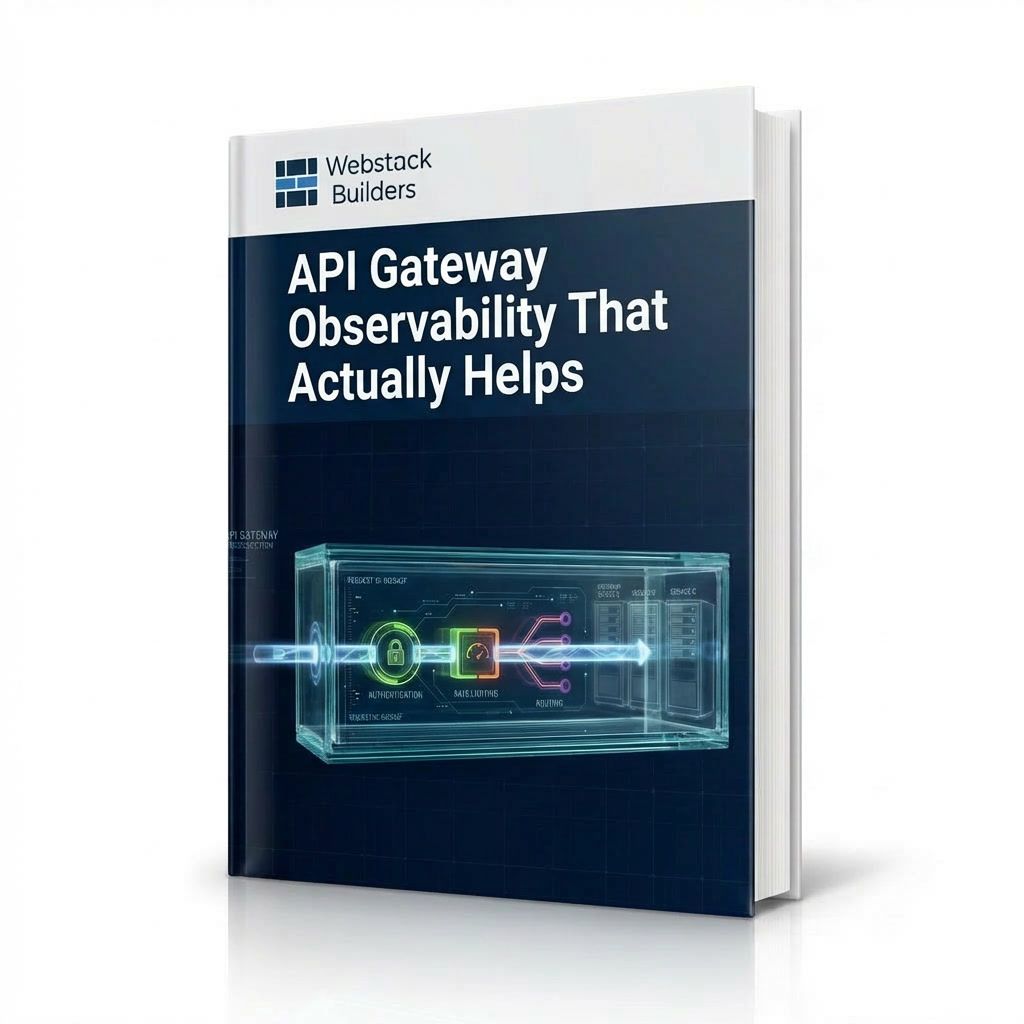 API gateway shown as transparent structure with illuminated request path revealing internal components like auth, rate limiting, and routing