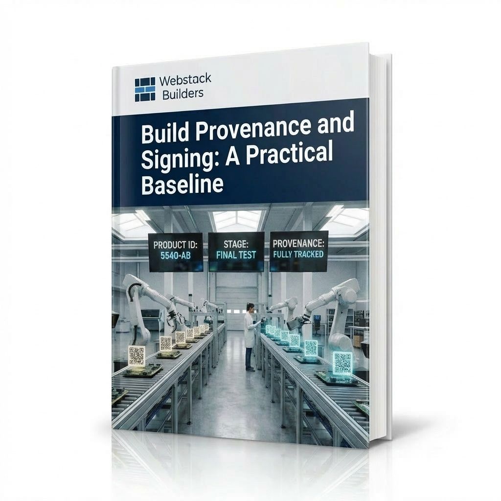 Manufacturing assembly line with products being scanned with QR codes and digital tags for provenance tracking through production