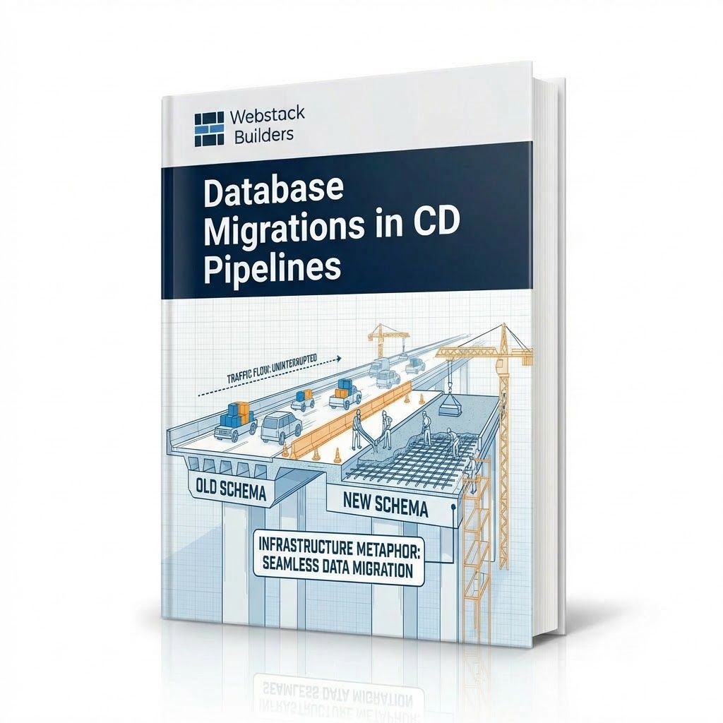 Bridge construction showing new lane being built alongside existing lane with continuous traffic flow, representing zero-downtime schema migration