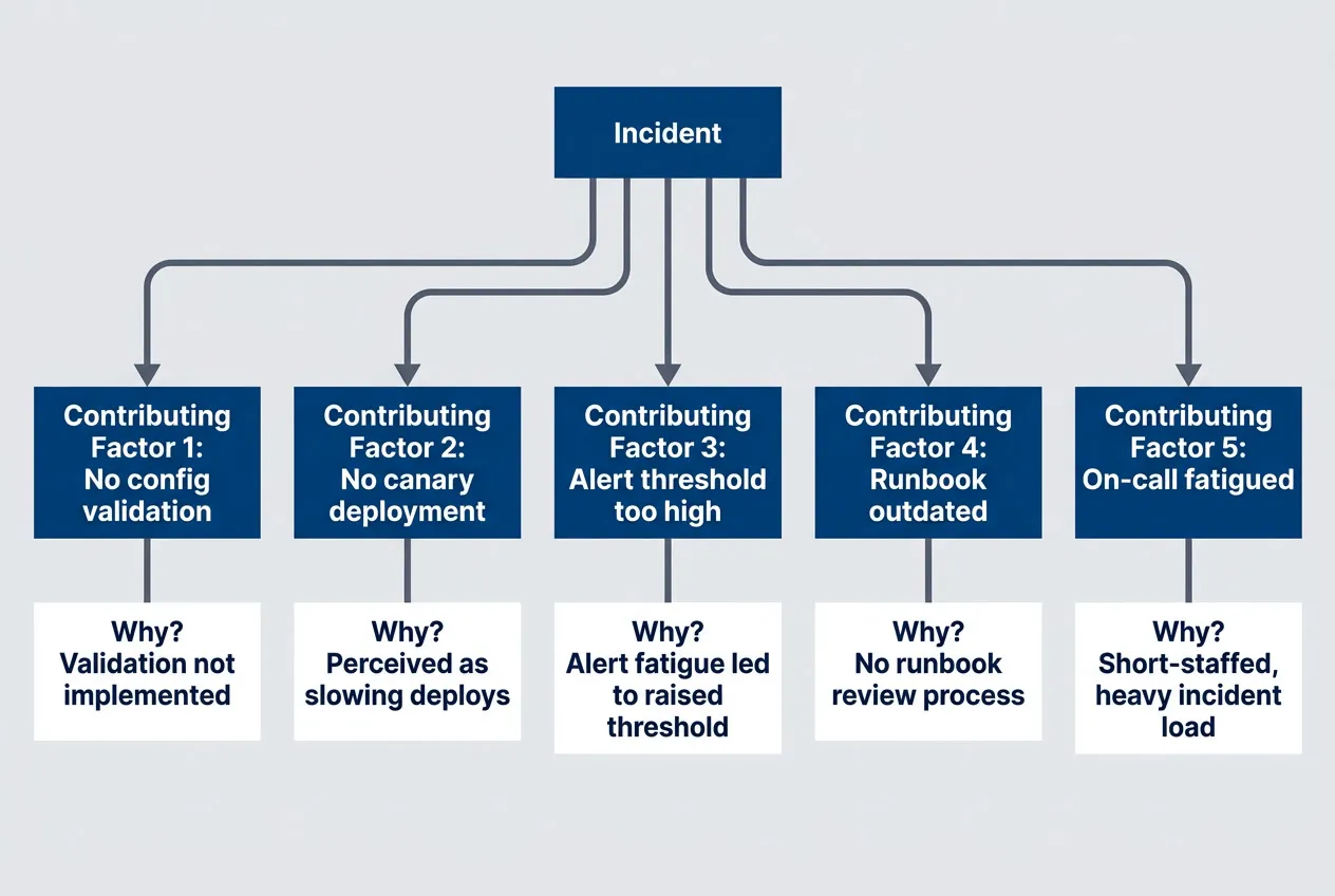 Multiple contributing factors, each with their own chain of causation