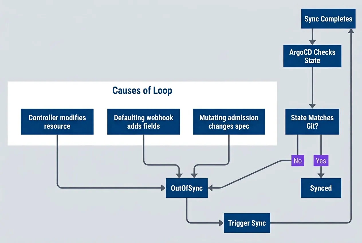 OutOfSync loop caused by external modifications to resources
