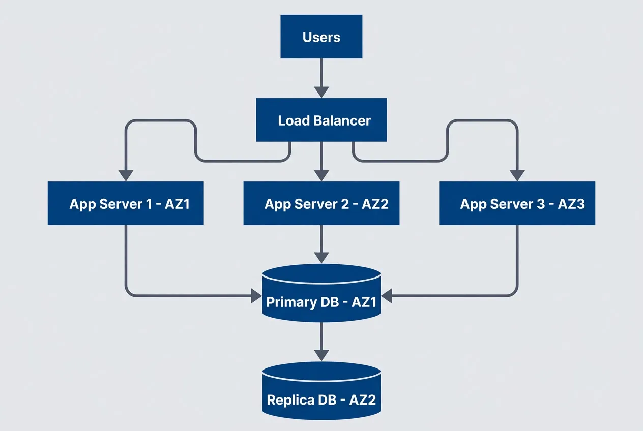 Three-nines architecture with multi-AZ deployment